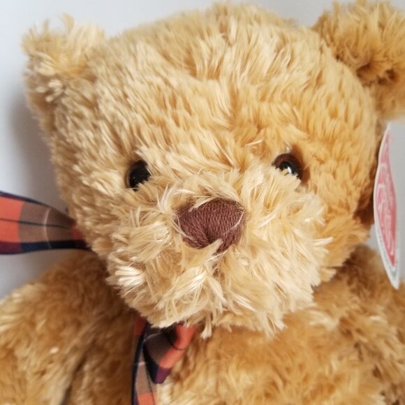 Gund Teddy Bear with Tag 17" Plush "My Name is Plaid" Soft Tan - Picture 2 of 12